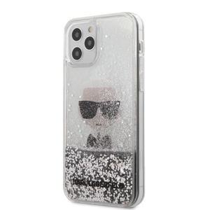 Karl Lagerfeld csillogó ezüst glitteres tok iPhone 12/12 pro készülékre