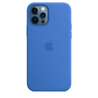 MagSafe-rögzítésű iPhone 12 Pro Max -szilikontok – capri kék