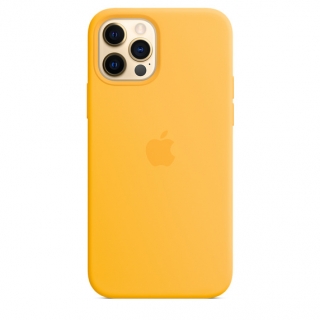MagSafe-rögzítésű iPhone 12 Pro Max -szilikontok – napraforgósárga