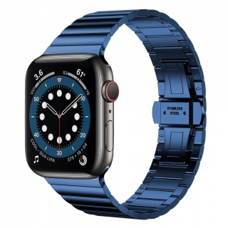 Apple Watch 42 / 44 / 45 / 49mm kékszínű fémszíj