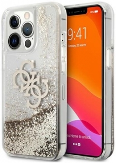 Guess Liquid Glitter tok iPhone 13 Pro Max készülékre arany