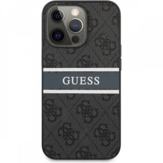 GUESS PU 4G PRINTED STRIPE APPLE IPHONE 13 PRO HÁTLAP TOK, SZÜRKE