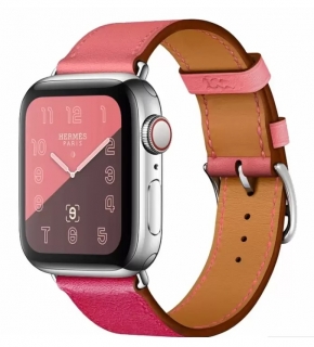 Apple Watch 38/40/41 mm rózsaszín színű utángyártott bőr szíj