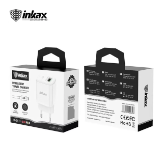 Inkax hálózati töltőfej 5W + lightning kábel 1m fehér színben
