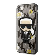 Karl Lagerfeld tok iPhone 7/8/SE(2020/2022) készülékre szürke, virág mintával