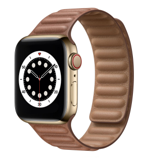Apple Watch 38/40/41mm barna Loop Leather bőr óraszíj mágneses