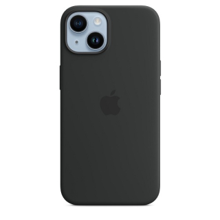 Apple iPhone 14 MagSafe-rögzítésű szilikontok – éjfekete