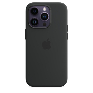 Apple iPhone 14 Pro Max MagSafe-rögzítésű szilikontok – éjfekete