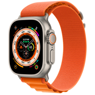 Apple Watch Ultra 49mm GPS + Cellular Titántok, narancsszínű Alpesi pánt