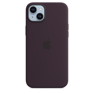 MagSafe-rögzítésű iPhone 14 Plus-szilikontok – bodzabogyó