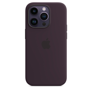 Apple iPhone 14 Pro MagSafe-rögzítésű szilikontok – bodzabogyó