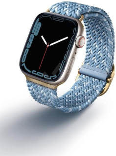Uniq Aspen fonott szíj Apple Watch 38/40/41 mm kék színben
