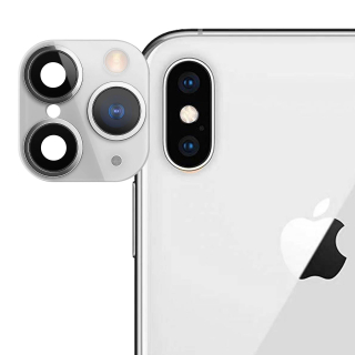 iPhone X/XS kameralencse harmadik kamerával és hamis vakuval 11Pro stílusú fehér
