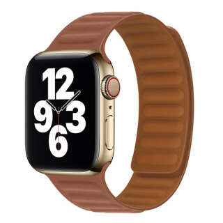 Apple Watch 42/44/45/49 mm barna Loop Leather bőr óraszíj mágneses