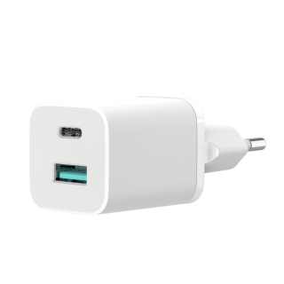 Xo fali töltőadapter 30W Usb-A / Usb-C fehér színben