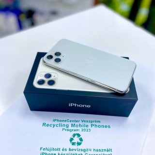 Használt Apple iPhone 11 Pro 64GB kártyafüggetlen mobiltelefon ezüst színben
