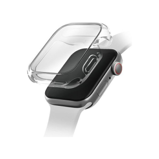 Uniq Garde Apple Watch 45mm szilikon tok + kijelzővédő - átlátszó