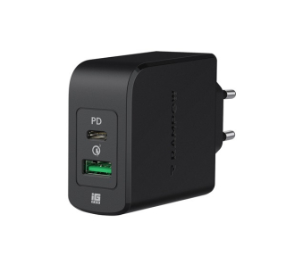 Rampow RBA23 38W hálózati gyorstöltő adapter, PD+QC, USB+Type-C csatlakozás,