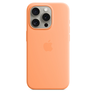MagSafe-rögzítésű iPhone 15 Pro-szilikontok – narancssörbet