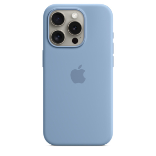 MagSafe-rögzítésű iPhone 15 Pro-szilikontok – télkék