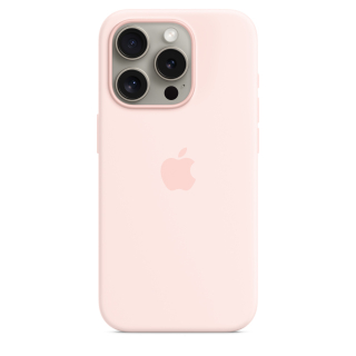 MagSafe-rögzítésű iPhone 15 Pro-szilikontok – világos rózsaszín