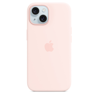 MagSafe-rögzítésű iPhone 15-szilikontok – világos rózsaszín