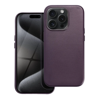 MagSafe-kompatibilis iPhone 15 Pro bőrtok, sötét ibolya színben
