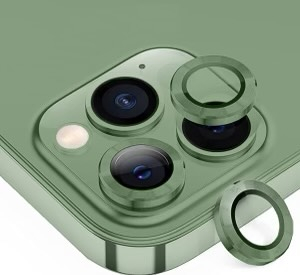 Apple iPhone 15/15 Plus Metál 3D fém kamera védő üvegfólia - Zöld színben