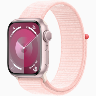 Apple Watch Series 9 41mm rózsaszín alumíniumtok világos rózsaszín sportpánt