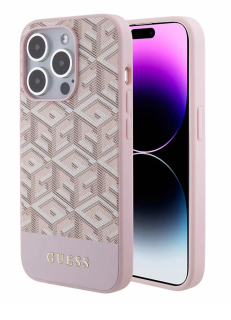 Guess iPhone 15 MagSafe cube tok rózsaszín