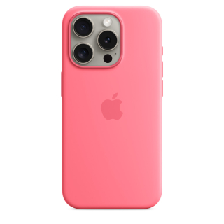 MagSafe-rögzítésű iPhone 15 Pro-szilikontok – rózsaszín