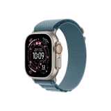 Apple Watch Ultra 3 GPS + Cellular, 49 mm-es natúr titántok, világoskék alpesi szíj