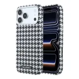 Karl Lagerfeld PU Houndstooth Resin Plate MagSafe tok iPhone 17 Pro Max fekete színben 