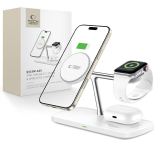 Tech-Protect QI15W-A45 3IN1 MagSafe töltő MagSafe állvánnyal okostelefonhoz / Apple Watch-hoz / AirPods-hoz - fehér