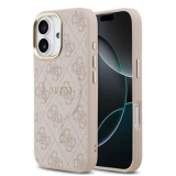 Guess PU Leather 4G Gold MagSafe tok iPhone 17 készülékhez, Pink