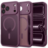 Tech Protect Basicmag Magsafe-rögzítésű iPhone 17 Pro / iPhone 18 Pro tok matt sötét cseresznye színben