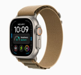 Apple Watch Ultra 4 GPS + Cellular, 49 mm-es natúr titántok, sivatagszín alpesi pánt