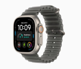 Apple Watch Ultra 4 GPS + Cellular, 49 mm-es natúr titántok, áttetsző fekete óceán szíj