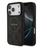 Guess PU Leather 4G Colored Ring MagSafe iPhone 17 Pro tok fekete színben