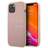 GUESS PU SAFFIANO APPLE IPHONE 13 MINI BŐR HÁTLAP TOK, RÓZSASZÍN