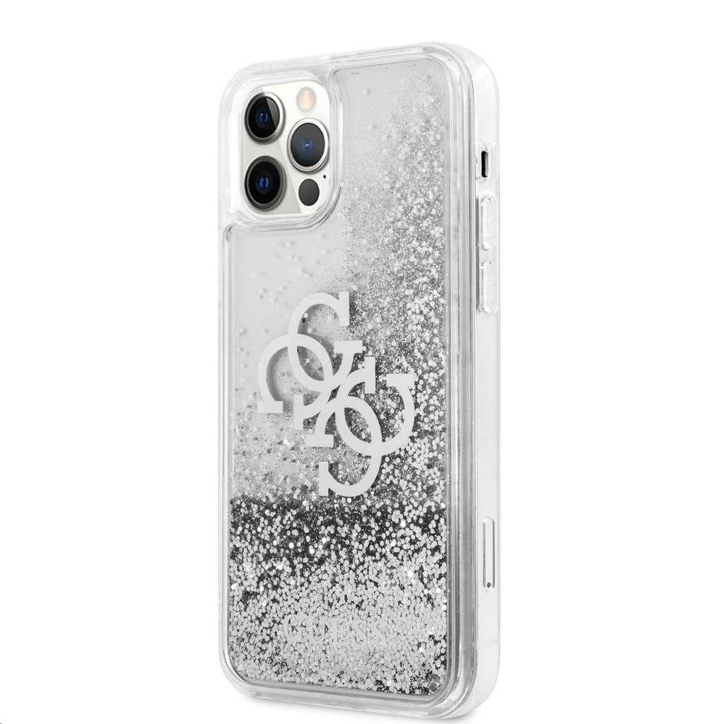 GUESS Liquid Glitter tok iPhone 12 Pro Max ezüst