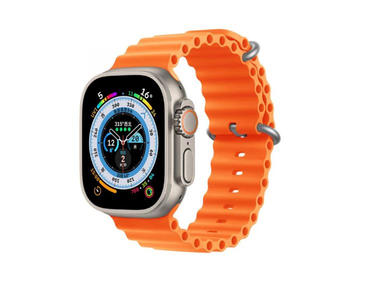 Apple Watch 42 / 44 / 45 / 49 mm óceán óraszíj narancssárga színben