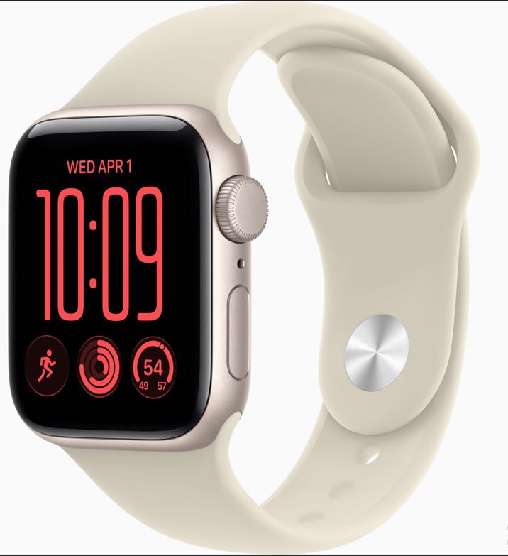 Apple Watch SE 3 (2026) GPS – 44 mm-es csillagfény alumíniumtok, homokszín sportszíj