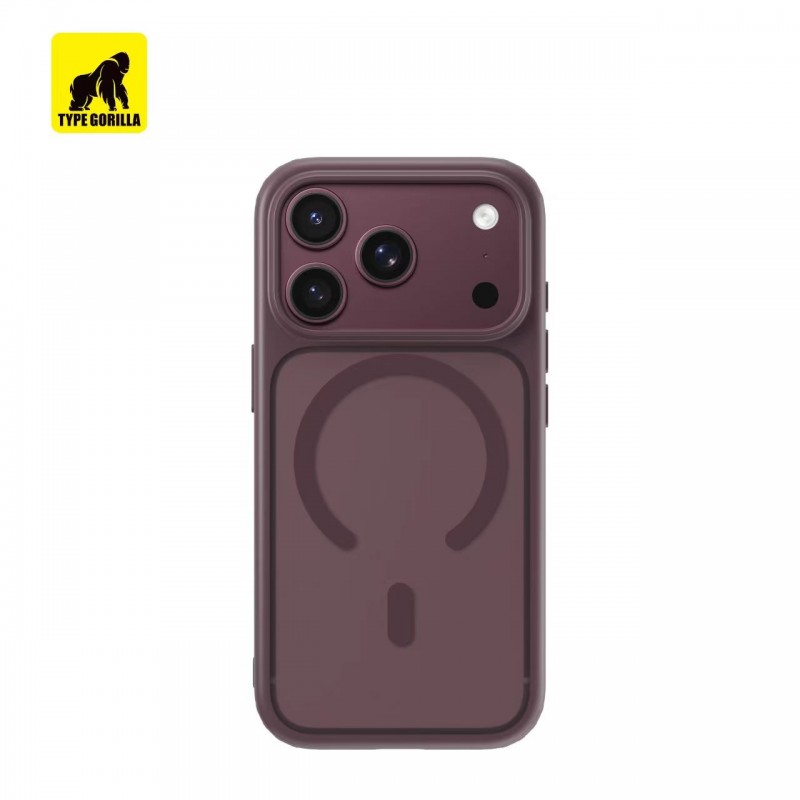 Apple iPhone 17 Pro /18 Pro TG Frosted Anti-Drop Magsafe Hátlap - Bordó (Dark Cherry)