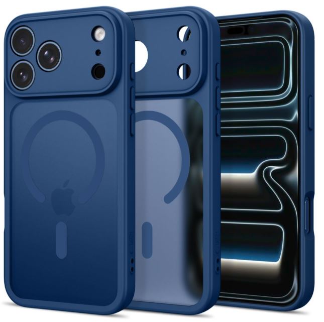 Tech Protect Basicmag Magsafe-rögzítésű iPhone 17 Pro Max / iPhone 18 Pro Max tok matt sötétkék színben