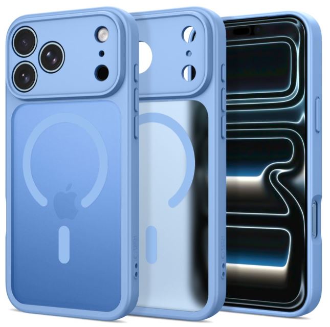 Tech Protect Basicmag Magsafe-rögzítésű iPhone 17 Pro Max / iPhone 18 Pro Max tok matt világoskék színben