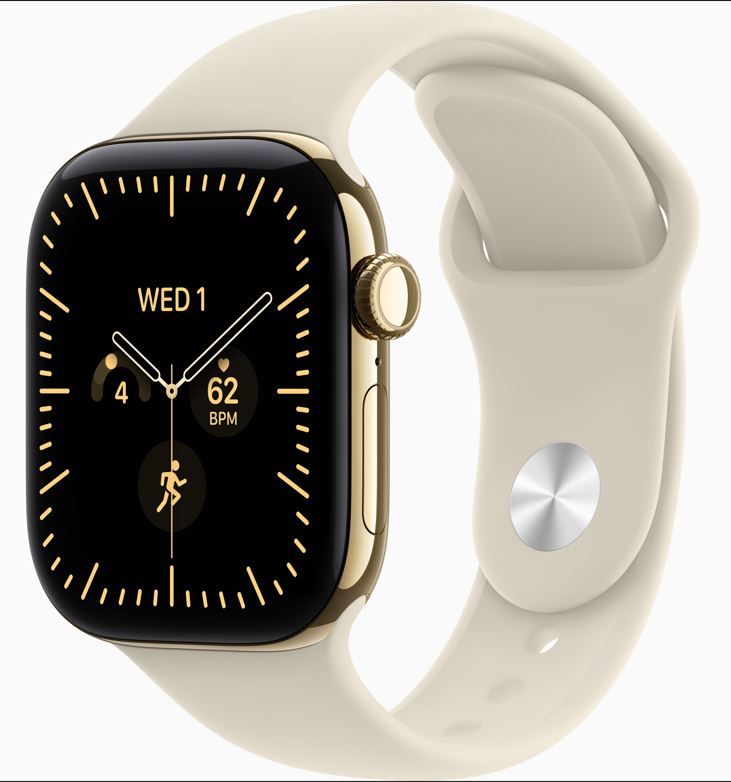 Apple Watch Series 12 GPS+Cellular 42mm ragyogó arany titántok, homokszín sportpánt