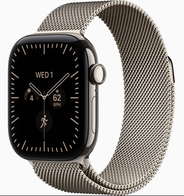 Apple Watch Series 12 GPS+Cellular 46mm natúr titántok, natúr milánói szíj