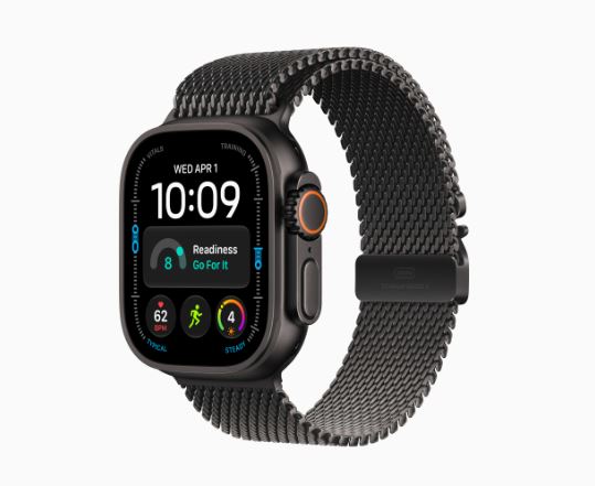 Apple Watch Ultra 4 GPS + Cellular, 49 mm-es fekete titántok, fekete milánói szíj