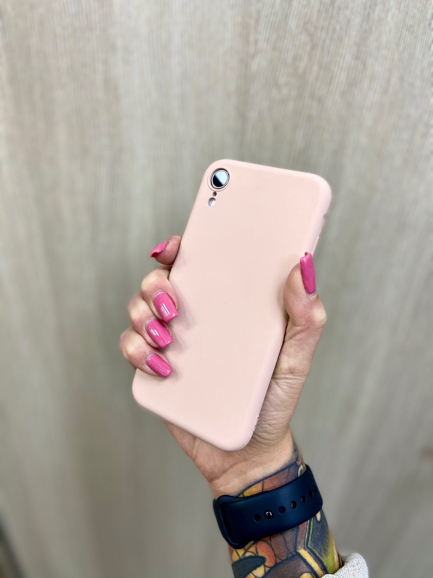 Prémium minőségű alap árkategóriás tok rózsakvarc színben iPhone XR